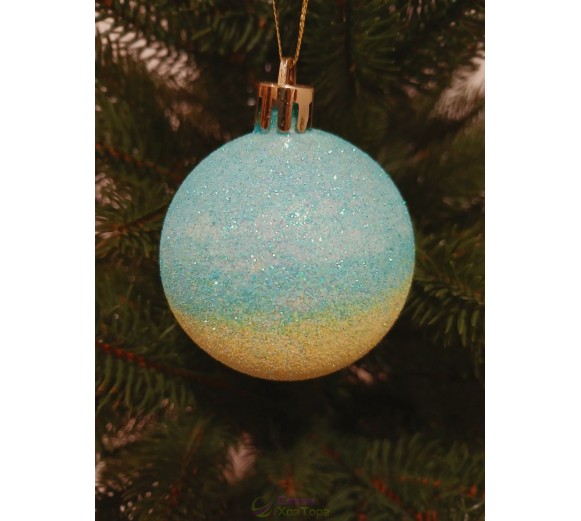 Новогодний шар в блестках "Патриотичный" Ø60мм. цена за набор 5шт